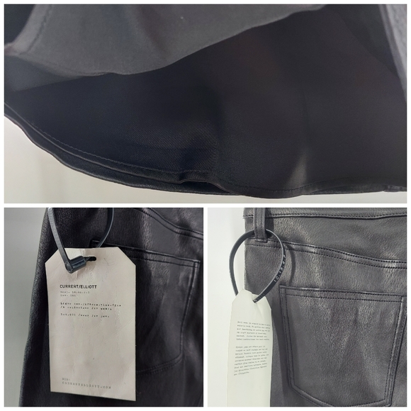 Current/Elliott Leather Contrast Skirt 28 - Picture 9 of 12